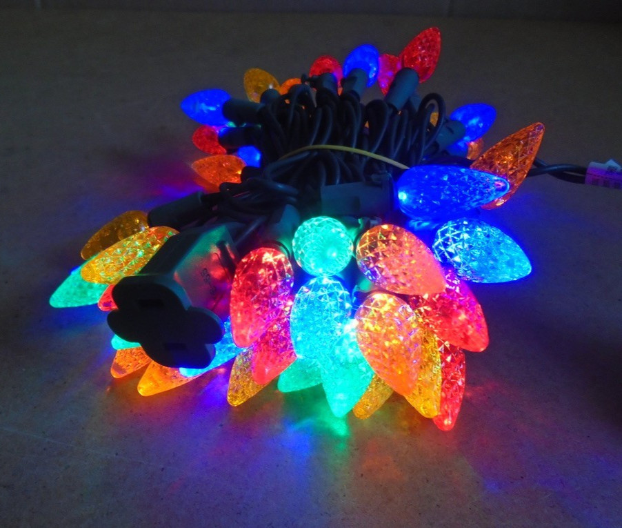 Celebrations 50 count LED Faceted C6 Lights String Multicolor