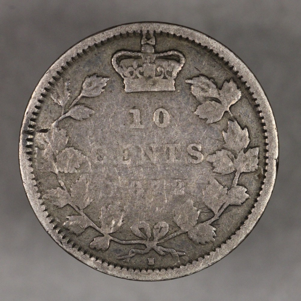 1872 H Canada Silver 10 Cents