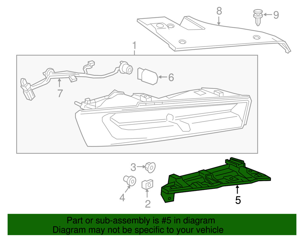Genuine GM Passenger Side Tail Lamp Bracket 84035464