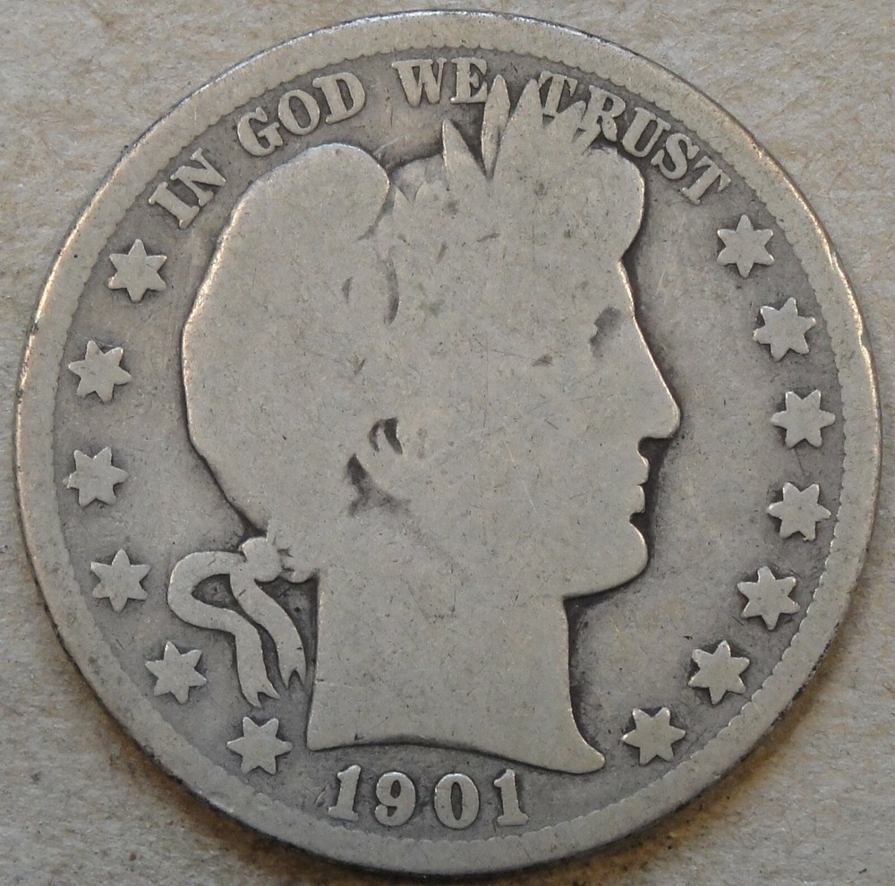 1901-O Barber Half Dollar 50c G As Pictured Bk3