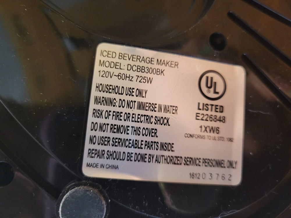 Dash DCBB300 Iced Beverage Maker Black Plastic Filter Basket Holder