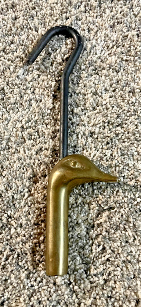 Brass Duck Head Flue Damper Pull Hook 9" Custom decor inc