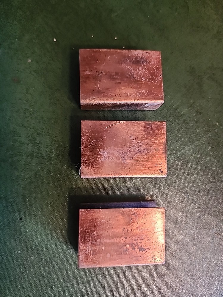 (3) Copper Enamel Matching Matchbox Covers
