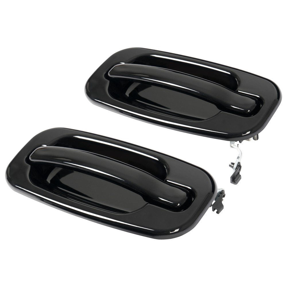 2Pc Front Outer Door Handle Set For 1999-2007 Chevy Silverado 1500 Glossy Black