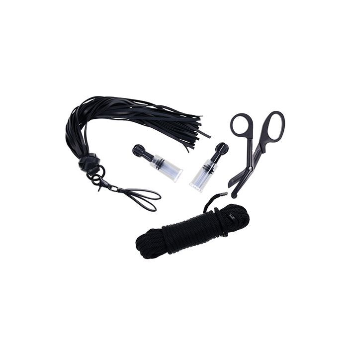 Saffron Tied & Twisted Bondage Set Black