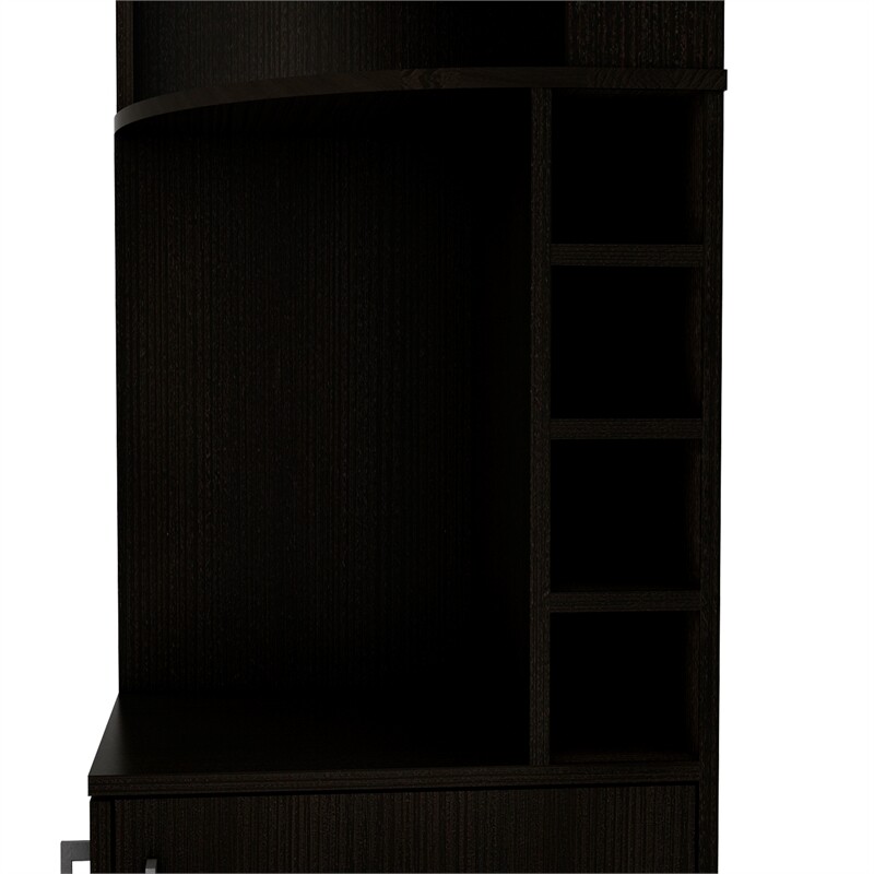 TUHOME Syrah Corner Bar Cabinet in Black