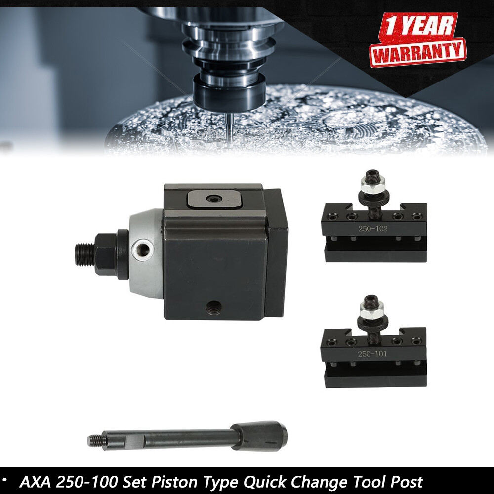 AXA 250-100 Set Piston Type Quick Change Tool Post Holder Fit For Lathe 6- 12"