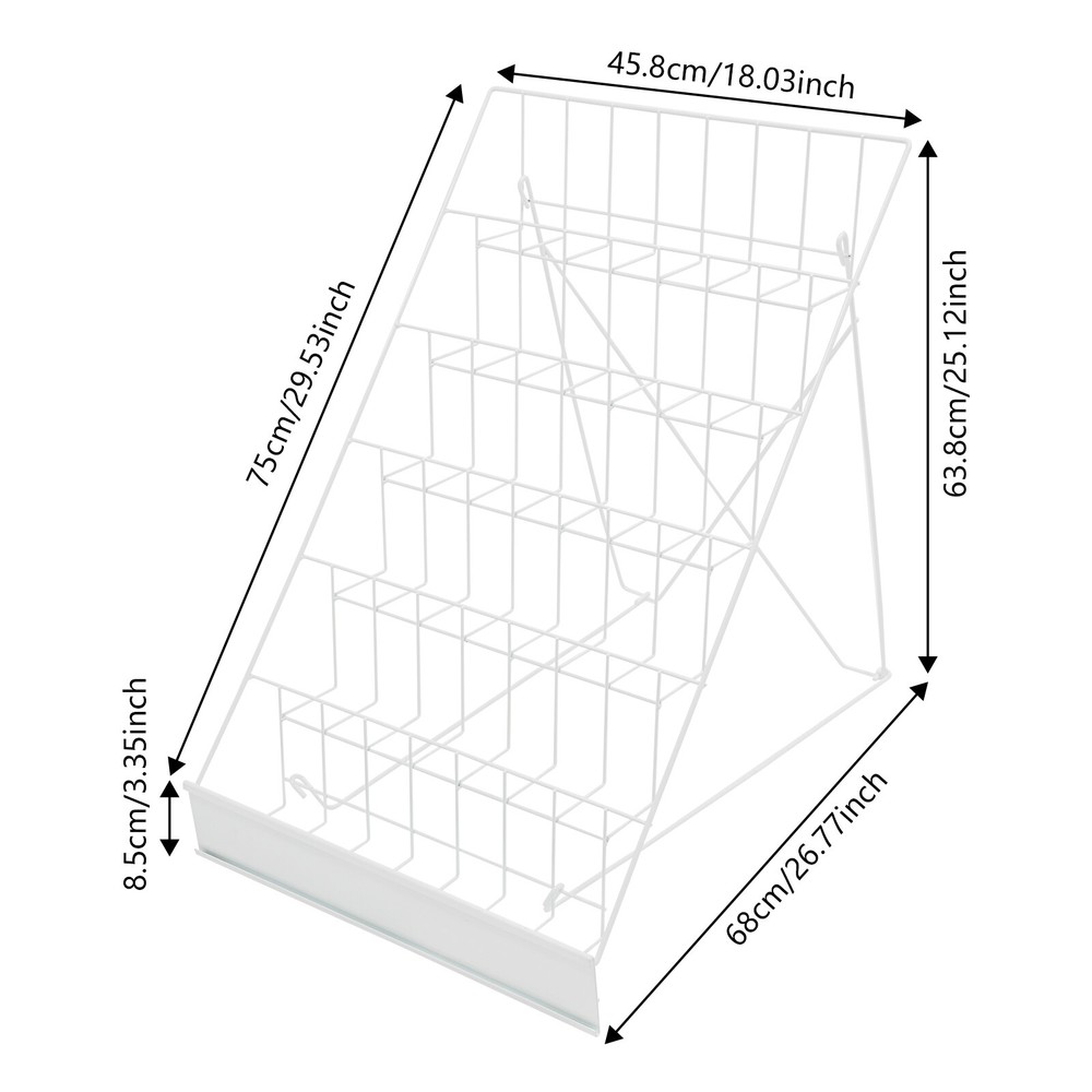 2cps White Book Display Rack Wire Display Rack Magazine Newspaper Display Stand