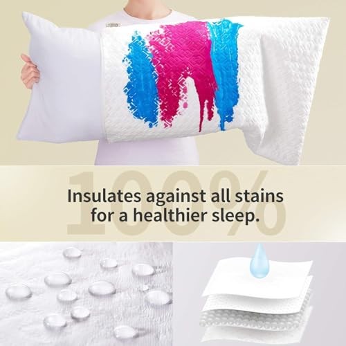 Pillow Protector (Pack) Queen – Waterproof Zippered Pillow Queen - 20" × 30" 2