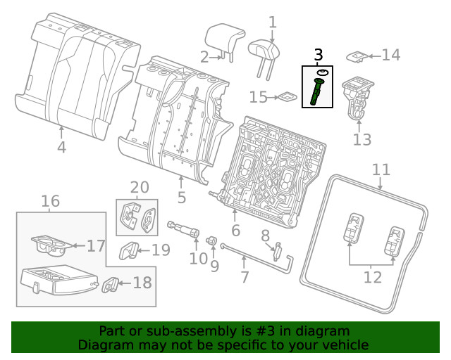 Genuine GM Headrest Guide 85074060
