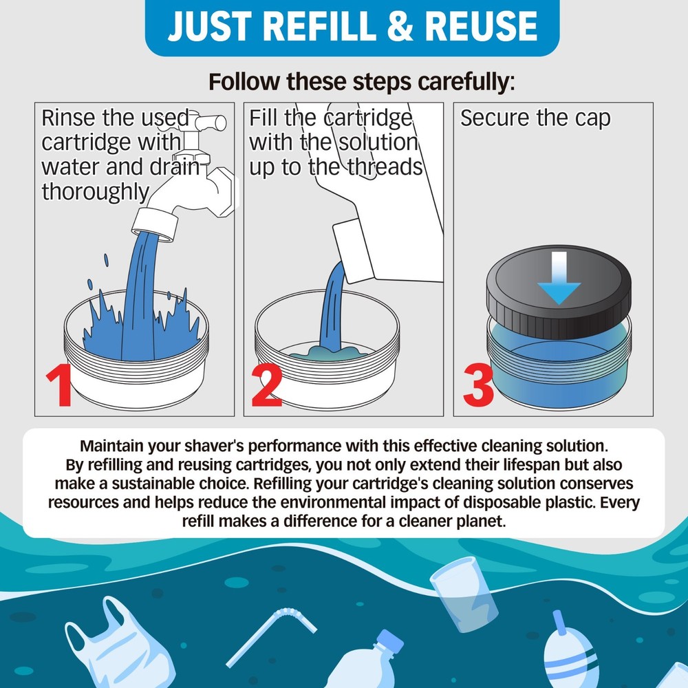 32oz Electric Shaver Cleaning Solution Refill For Philips Norelco