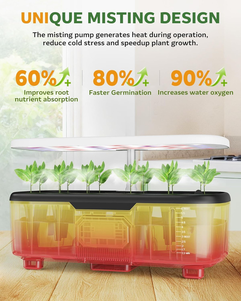 Smart Hydroponic Indoor Garden Kit with 15 Pods and LCD Touch Panel