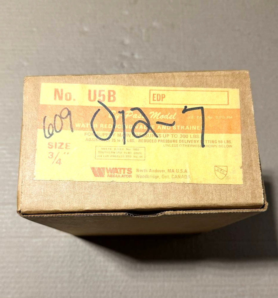 Watts U5B 5M2 Pressure Reducing Valve 25-75 PSI 3/4"