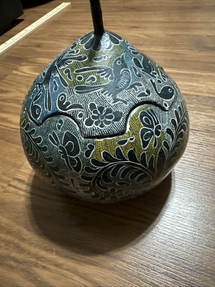 Gourd Blue With Animals Painted All Over