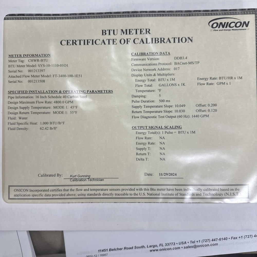 ONICON SYSTEM-10 BTU Meter Reader Controller