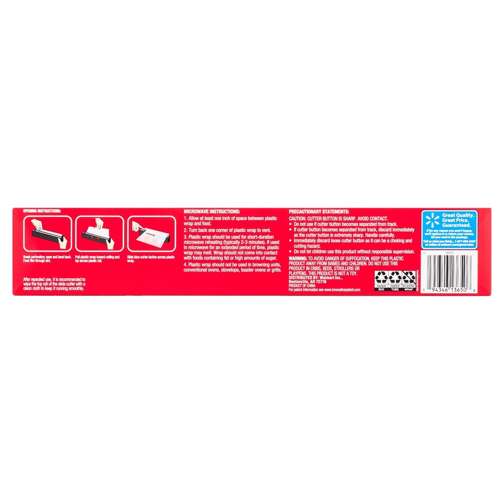 Slide Cutter Plastic Wrap, 400 sq ft