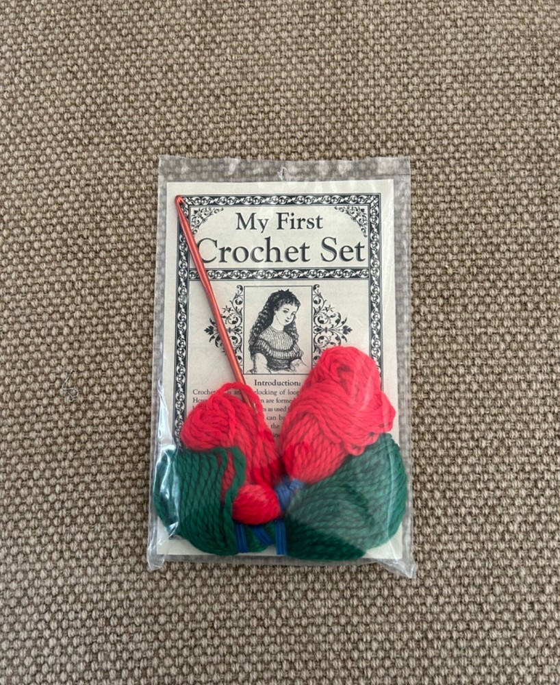 My First Crochet Set Includes Yarn/Hook/Instructions/ Illustrations/History NIP!