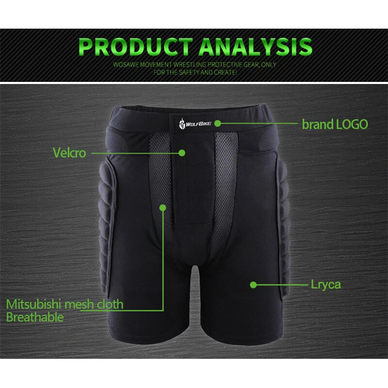 WOSAWE Protective Hip Shorts Ski Snowboard Impact Pants Protector Guards Shorts