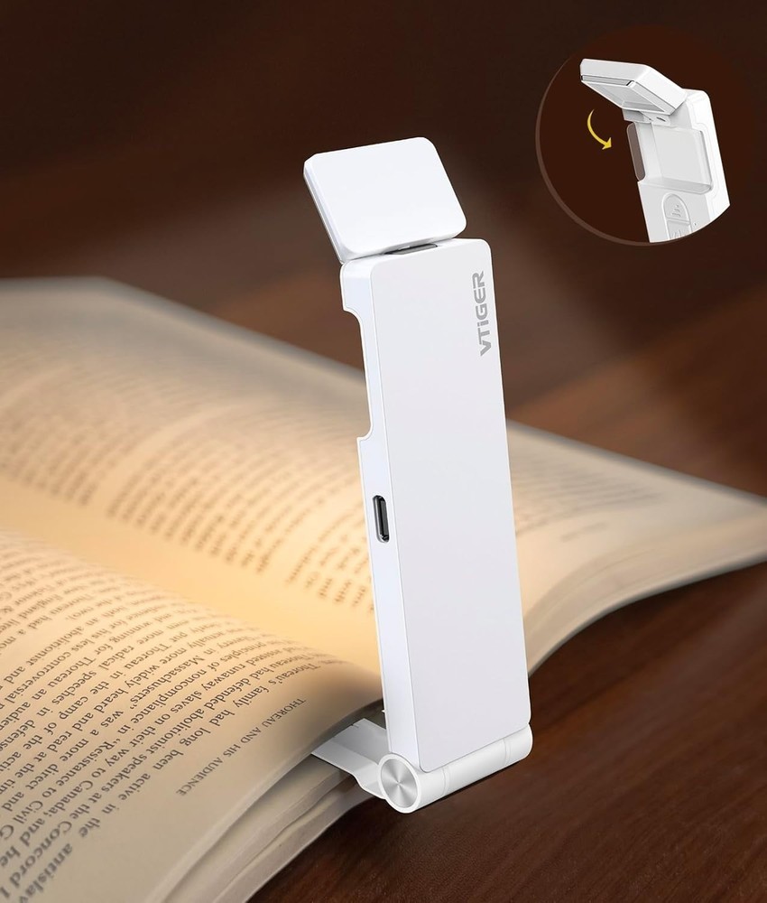 Reading Light, USB Rechargeable Book Light for Reading in Bed,Foldable Clip-o...