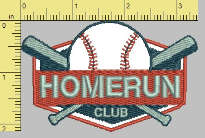 Embroidered baseball patch (HOME RUN)  iron on/sew on