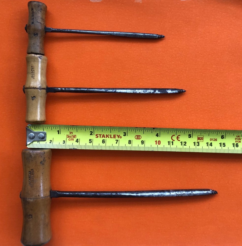 vintage hand auger drill x 3