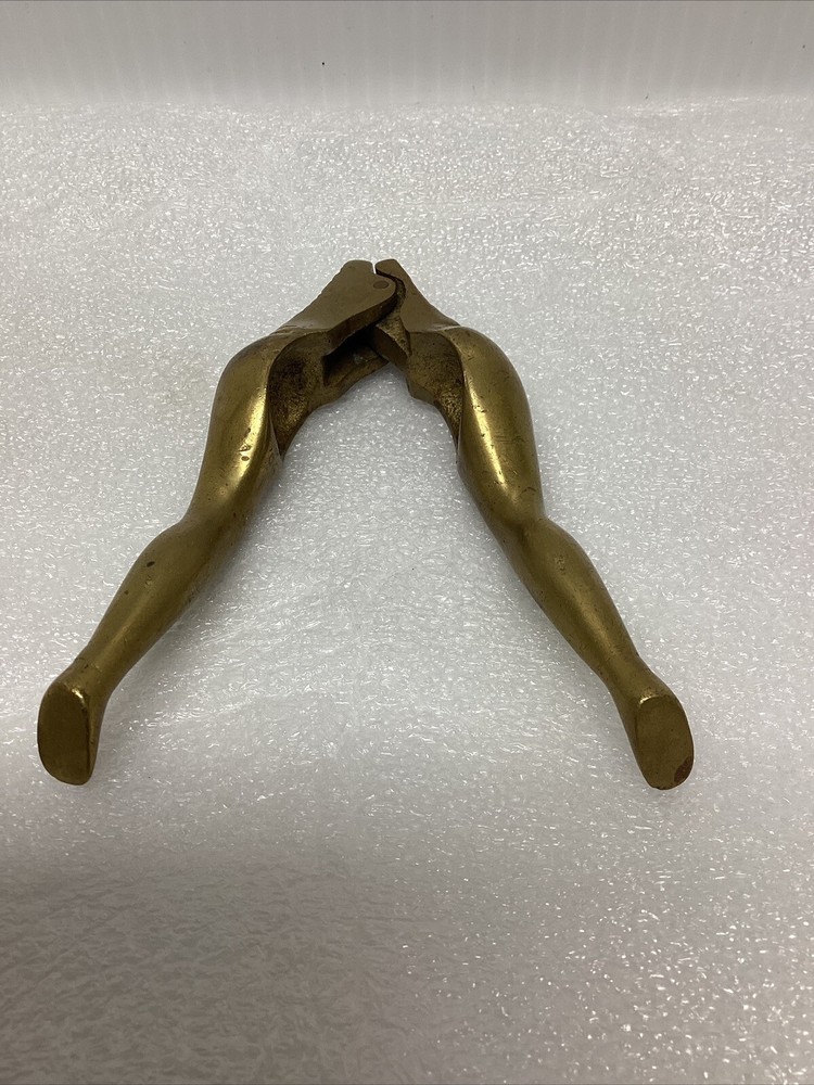 Vintage Art Deco Ladies Legs Nutcracker~Nut Cracker~Solid Brass~4.75"
