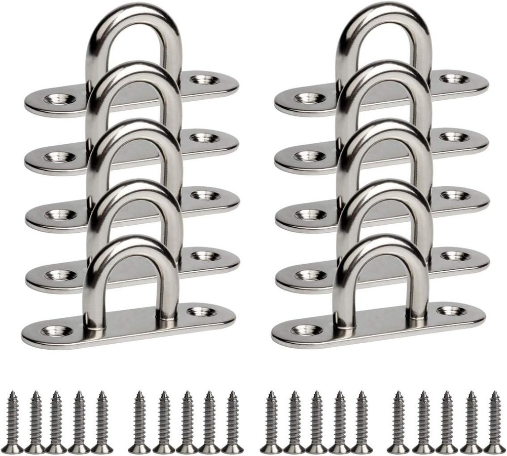 10-Pack 304 Stainless Steel Ceiling Hook Ring Hooks 1. 8 inch M5 Strip Type E...