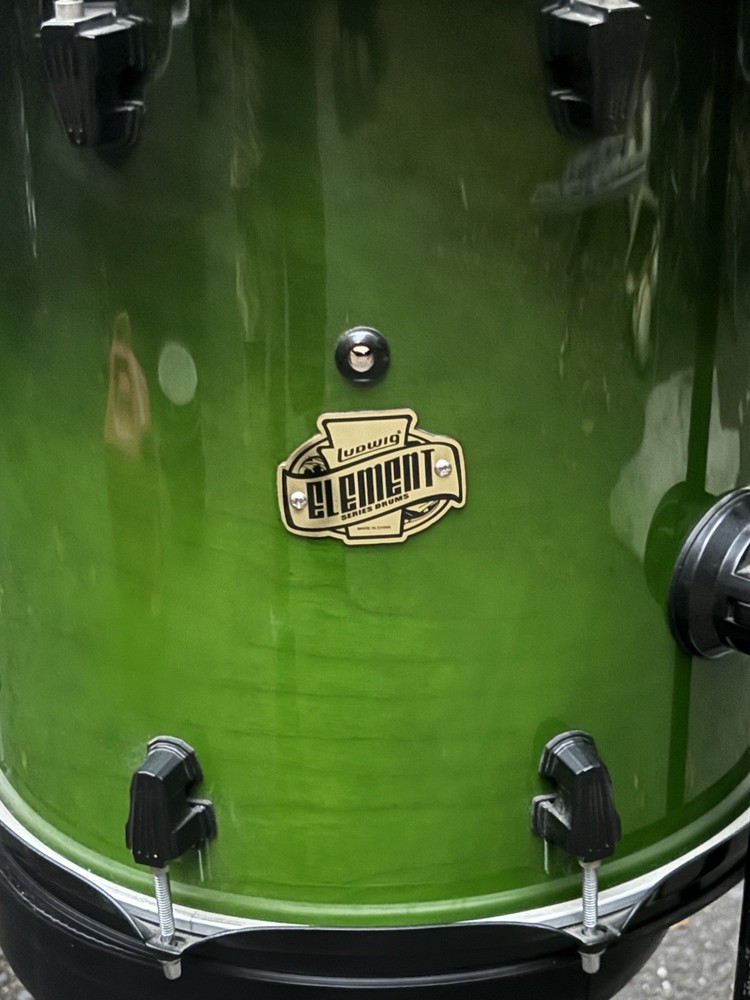 Ludwig Element Evolution Green Fade 14” Floor Tom Drum 100th
