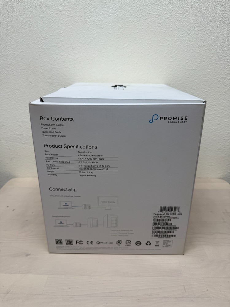 Promise Pegasus R4 6TB Raid Storage with power & TB Cable
