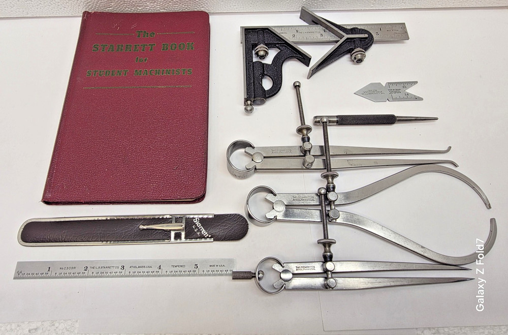 Starrett Student Tool Set 901, Combination Square, Calipers , Book & More