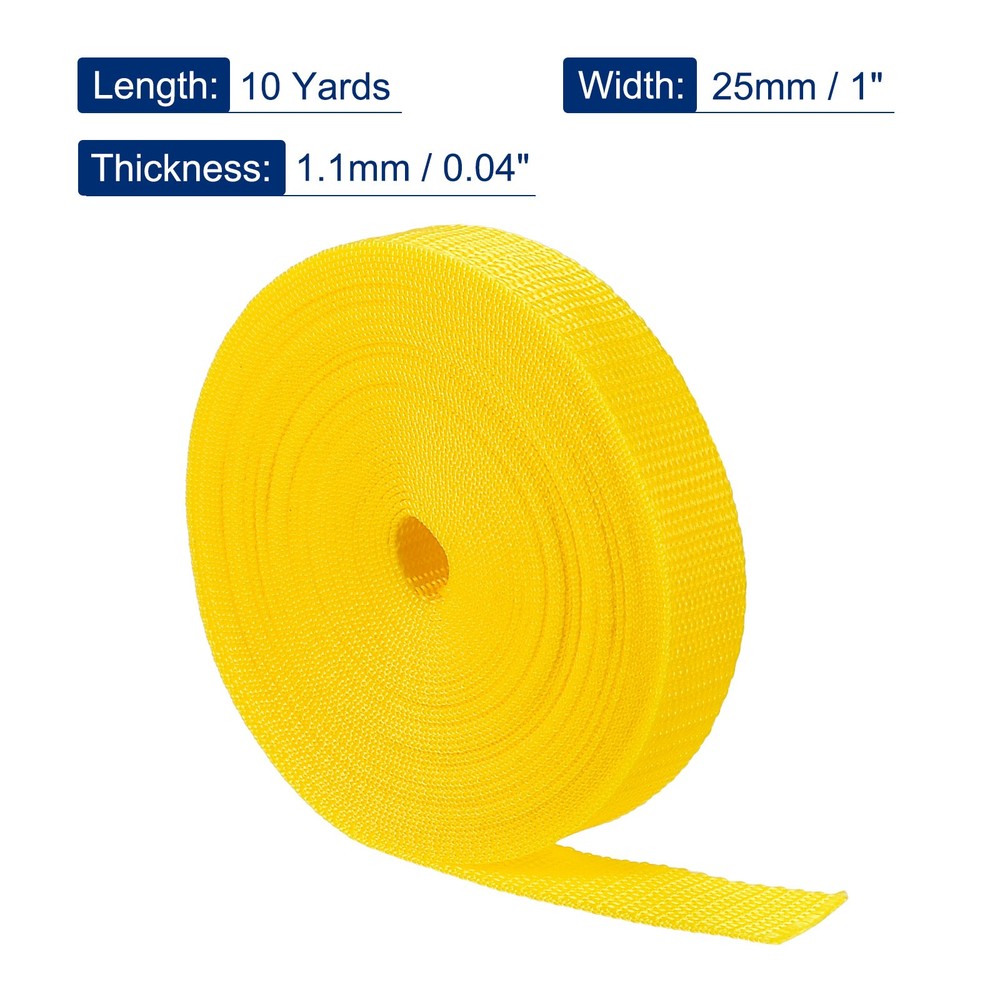 Lightweight Polypropylene Webbing Strap 1" 10 Yards Dark Yellow Strapping