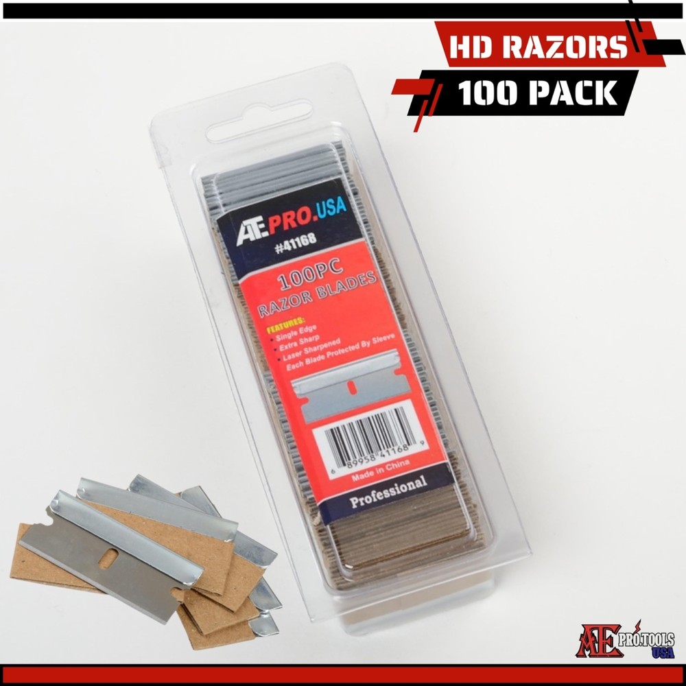 Razor Blade & Scraper Kit, Heavy Duty Scraper Tool + 100 Razor Blade Replacement