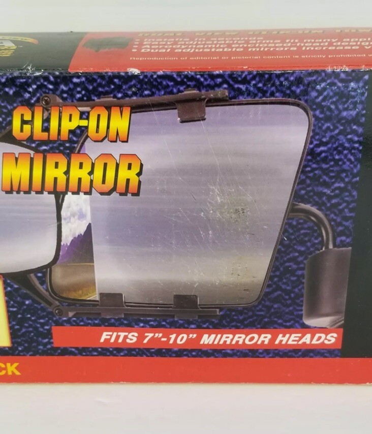 Cipa 11953 dual view clip on towing mirror (Black) Adjustable