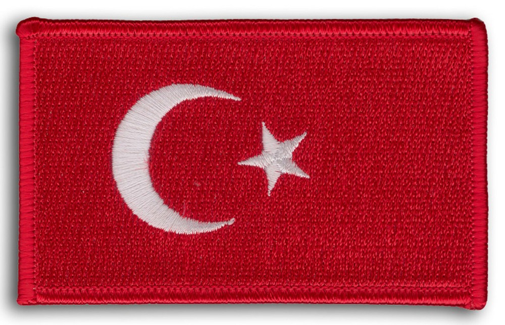 Turkey Flag Patch 3 1/2" x 2 1/4" New