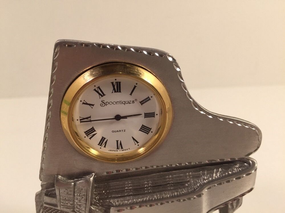 Spoontiques Pewter Grand Piano Clock