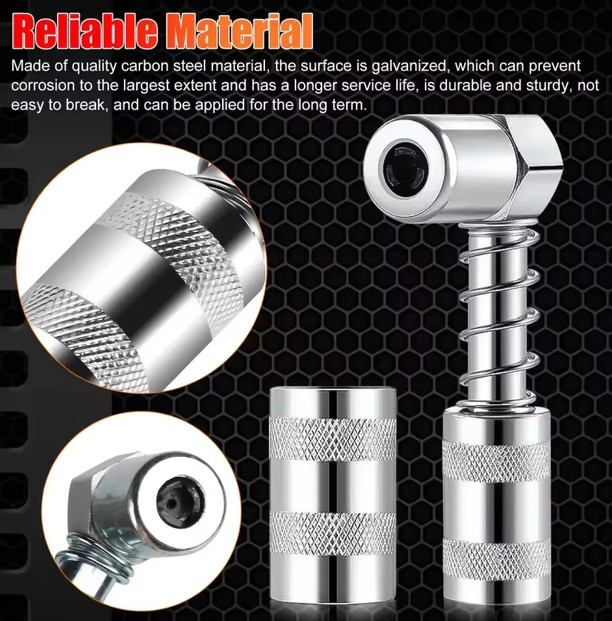 1 Set Grease Nozzle Adapter Grease Gun-Accessory 90 Degree Coupler Adapter Tool