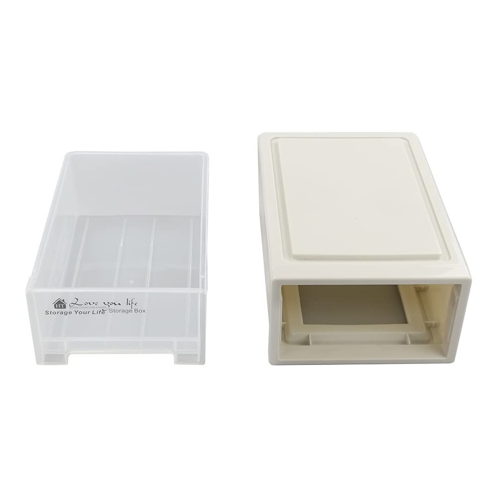 6 Quart Plastic Storage Drawers, Stackable Desktop Organizer, 3 Packs