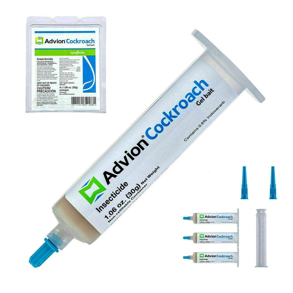 Advion Cockroach Gel Bait 4 Tubes, 1 Plunger 2 Tips