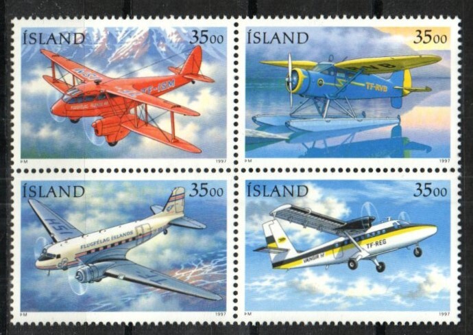 Iceland Stamp 838-841  - Airplanes