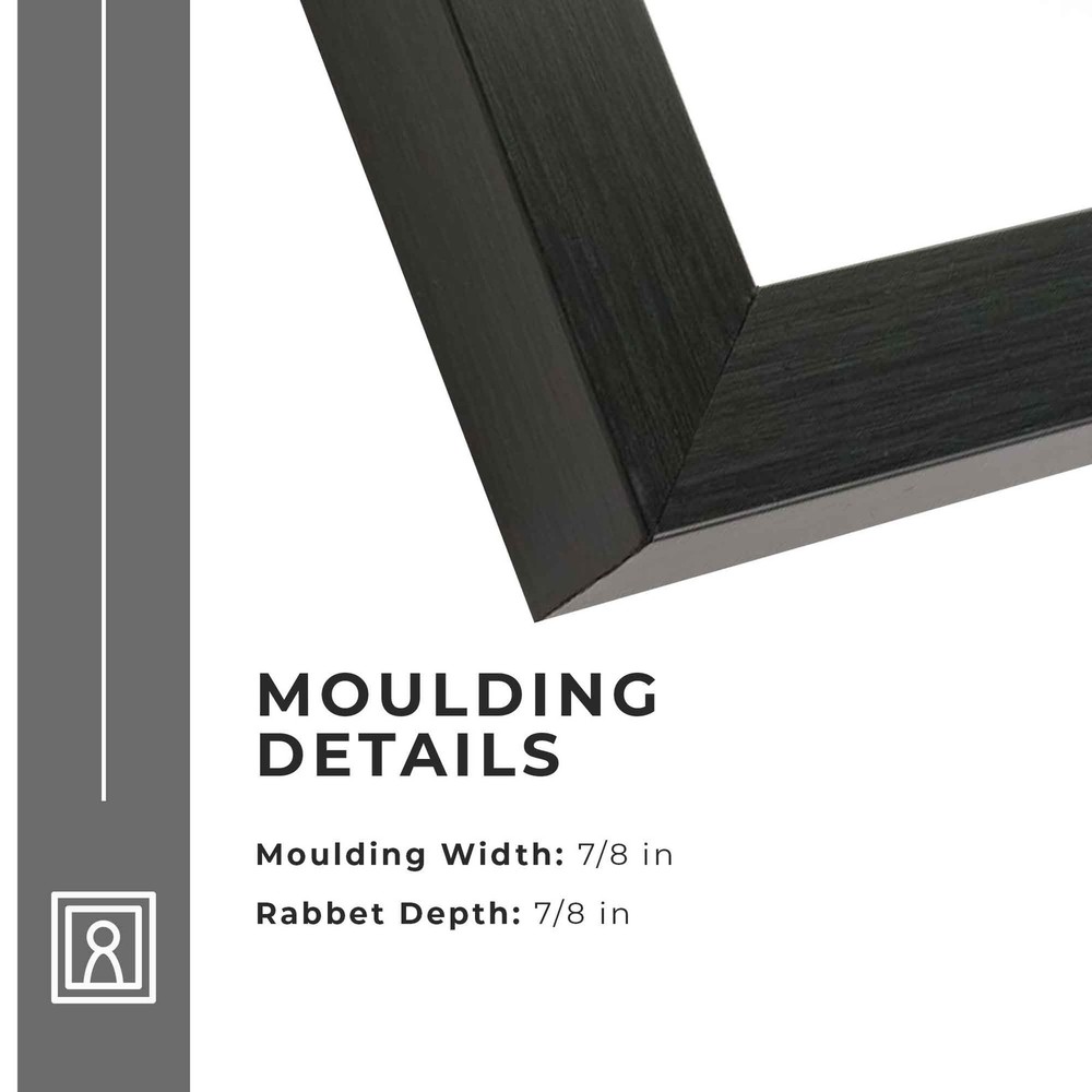7x18 Shadow Box Frame Grey Charcoal Black | 0.875 Inches Deep | Solid Wood Shado