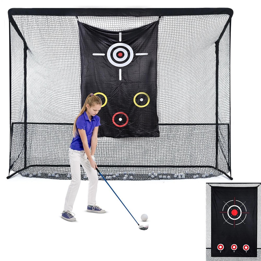 11.6x6.8ft Golf Practice Net With Target Cloth Driving Golf Hitting Training Net
