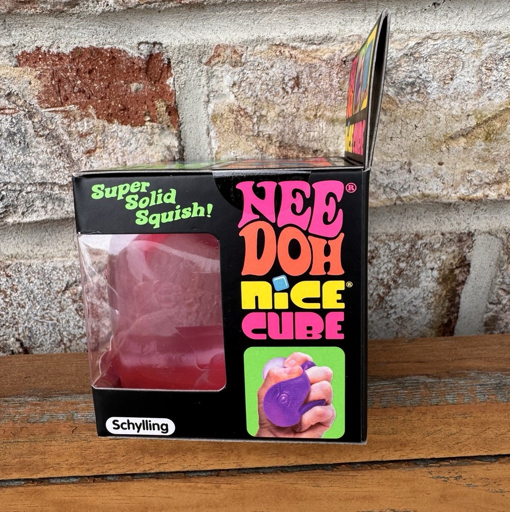 Nee Doh Nice Cube Super Solid Squish! - Blue Purple Pink - Brand New w Display!
