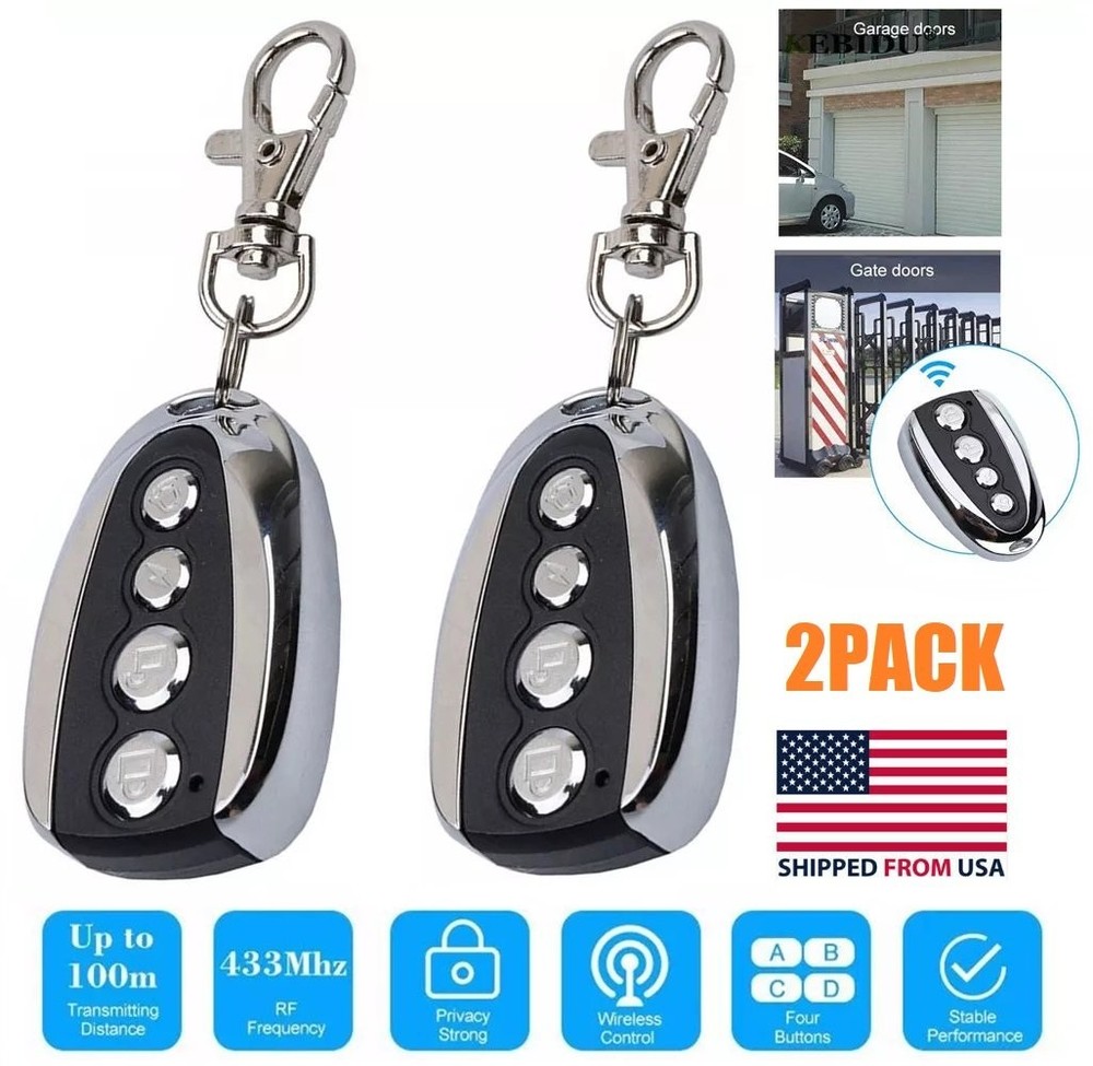 2PCS 433MHz Remote Control Backup Key Sliding Gate Opener Automatic Operator