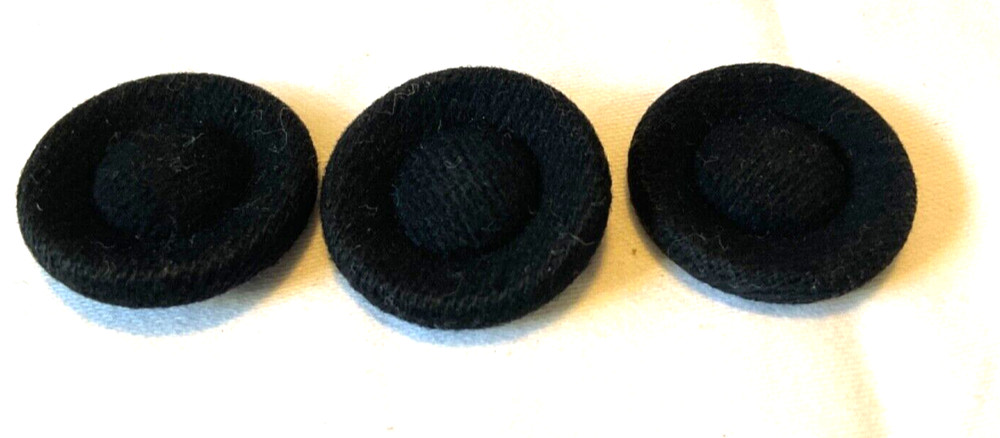 THREE FABRIC COVERED SHANK BUTTONS 1. 1/4”