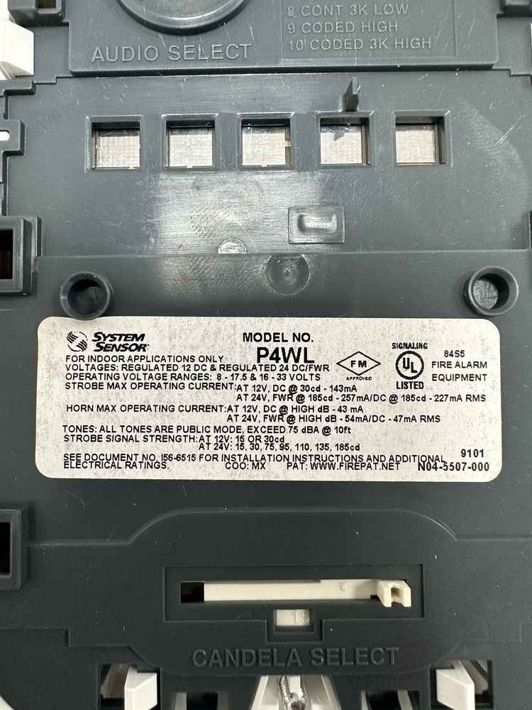 SYSTEM SENSOR P4WL WALL HORN STROBE (WHITE)