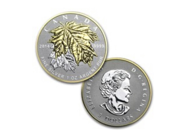 2014 Canadian 5-Coin Silver Reverse Proof Maple Leaf Set