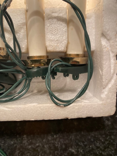 2 Boxes ~ Vintage Christmas Tree Lights Candle Clip On 10 Light String