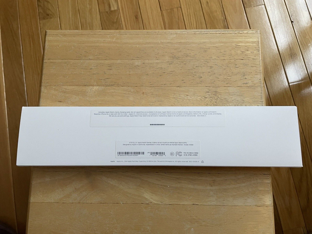 APPLE WATCH Series 3 38mm Silver Model A1858 - EMPTY REPLACEMENT BOX ONLY