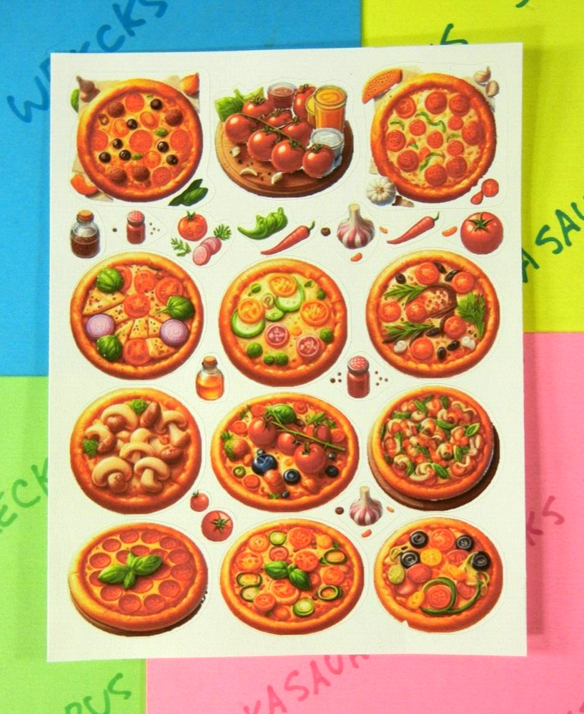 Pizza Stickers Sheet