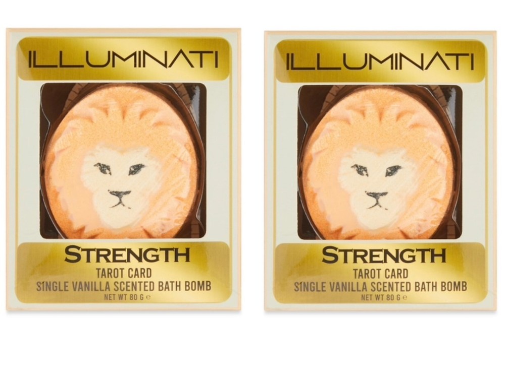 ILLUMINATI (2-PACK!) Lion "STRENGTH" Tarot Card VANILLA SCENT Bath Bombs